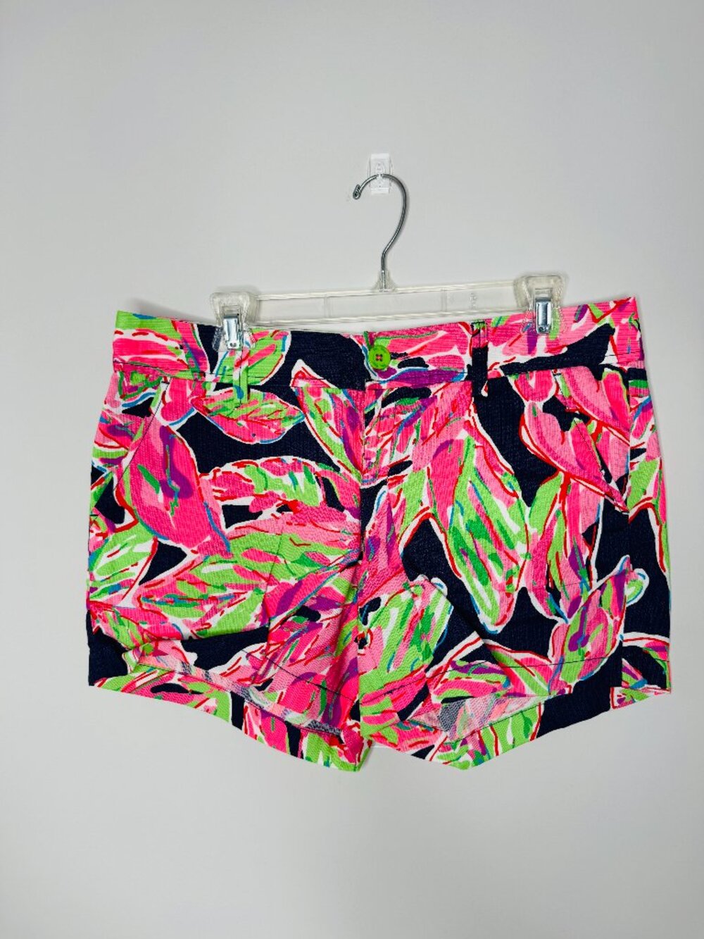 Lilly Pulitzer  The Callahan Short Chinos Womens 8 Vias Navy Blue Pink Green Whi